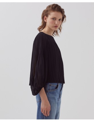 Blouse fluide plissée black beauty