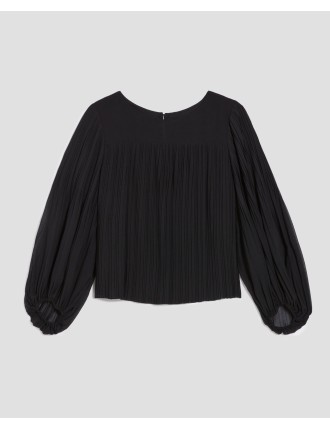 Blouse fluide plissée black beauty