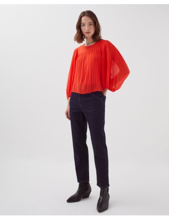 Blouse fluide plissée cherry tomato