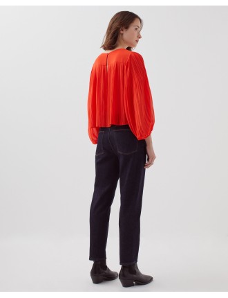 Blouse fluide plissée cherry tomato