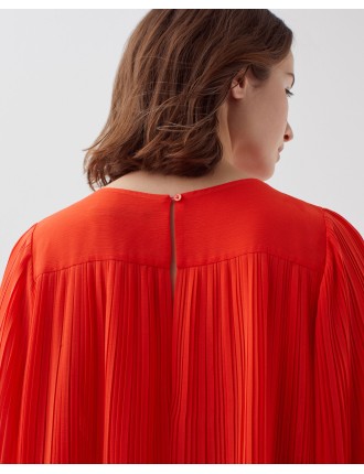 Blouse fluide plissée cherry tomato