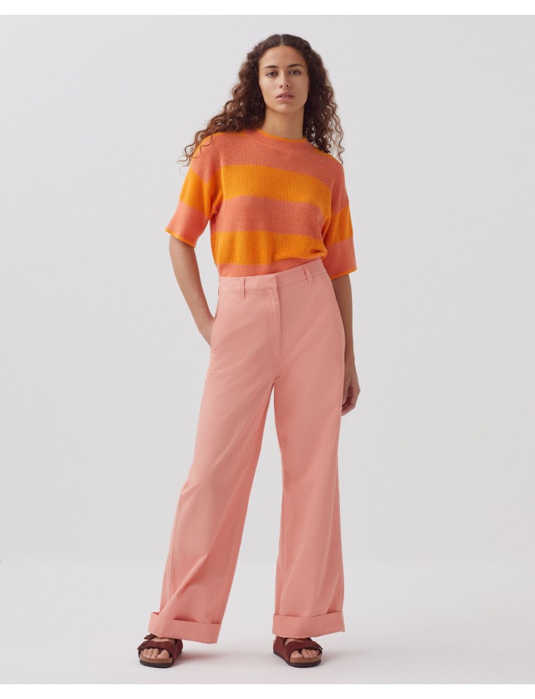 BLANDINE - Pantalon droit coral almond