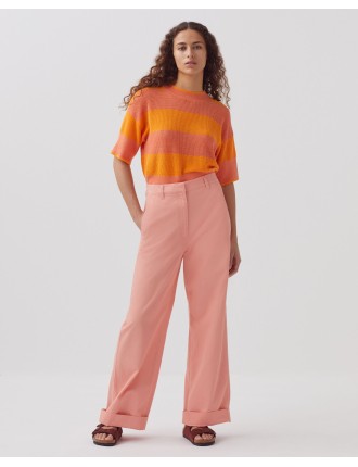 BLANDINE - Pantalon droit coral almond