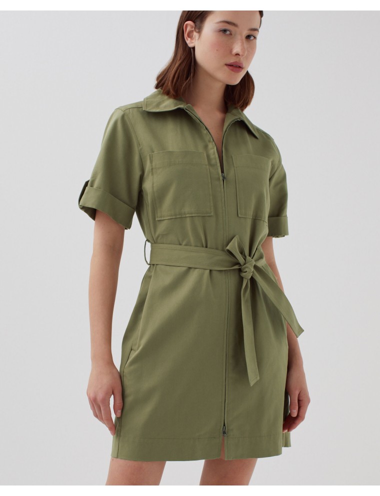 Robe cargo zippée covert green