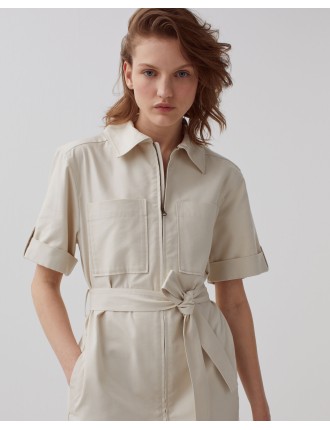 Robe cargo zippée beige