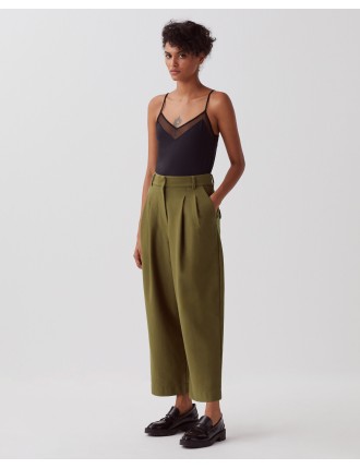 PEGGY - Pantalon carrot military olive