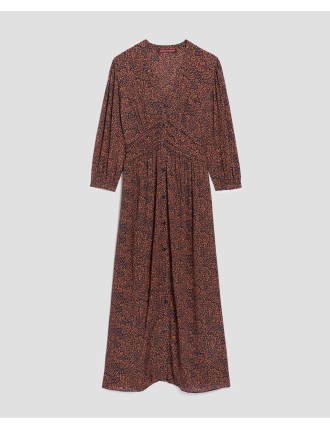 Robe longue fluide leo brown