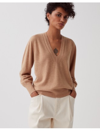 Pull en cachemire beige