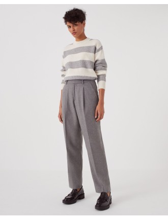 Pantalon droit en laine gray