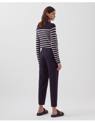 MARGUERITE - Pantalon cigarette navy