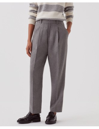 Pantalon droit en laine gray