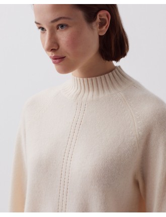 Pull col montant en cachemire pearled ivory