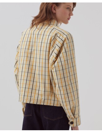 Blouson court  check beige