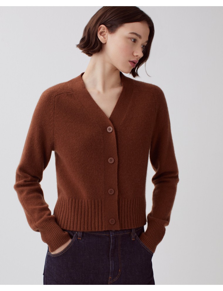 Cardigan en cachemire emperador coffee