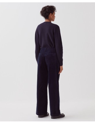 Pantalon en velours côtelé navy