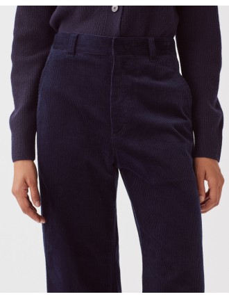 Pantalon en velours côtelé navy