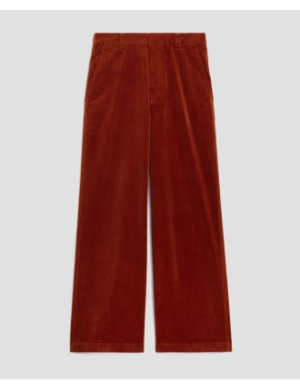 Pantalon en velours côtelé orange