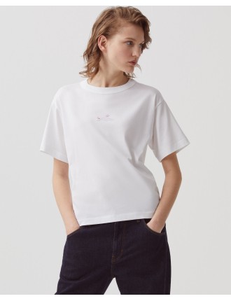 T-shirt col rond forme boxy carre