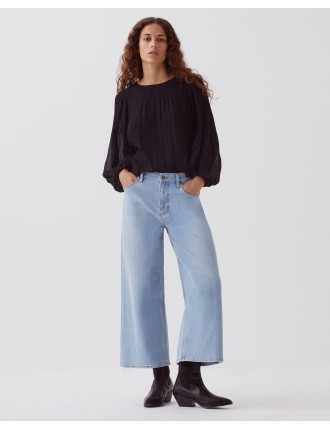 EMY - Jean cropped wide leg light wash