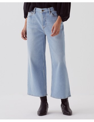 EMY - Jean cropped wide leg light wash