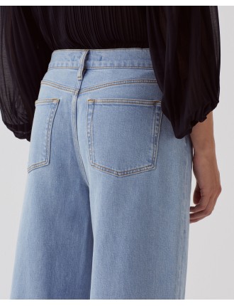 EMY - Jean cropped wide leg light wash