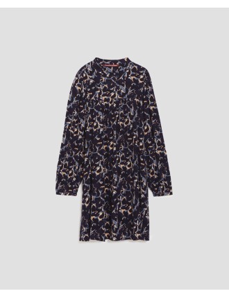 Robe courte fluide new fl ikat navy