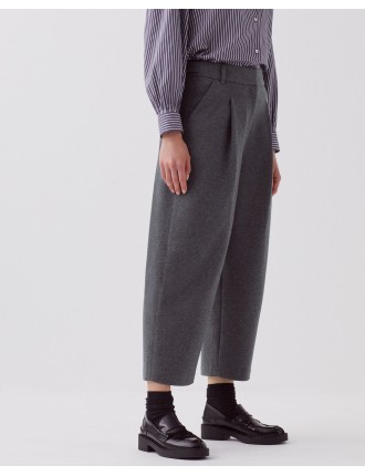 PEGGY - Pantalon carrot grey melange