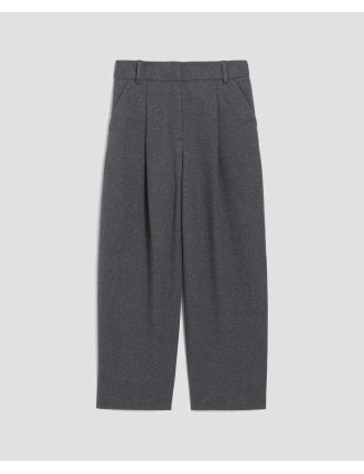 PEGGY - Pantalon carrot grey melange