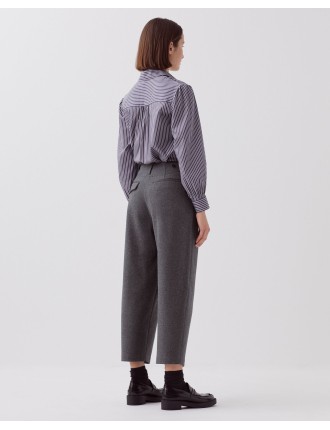 PEGGY - Pantalon carrot grey melange